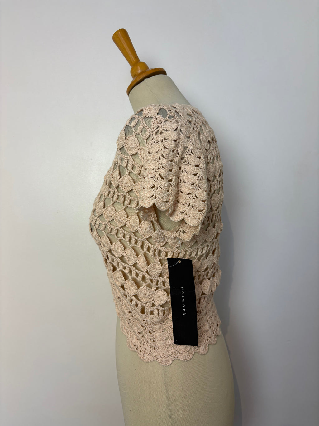 Handmade baby pink crochet bolero