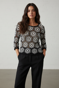 Handmade black and white crochet top
