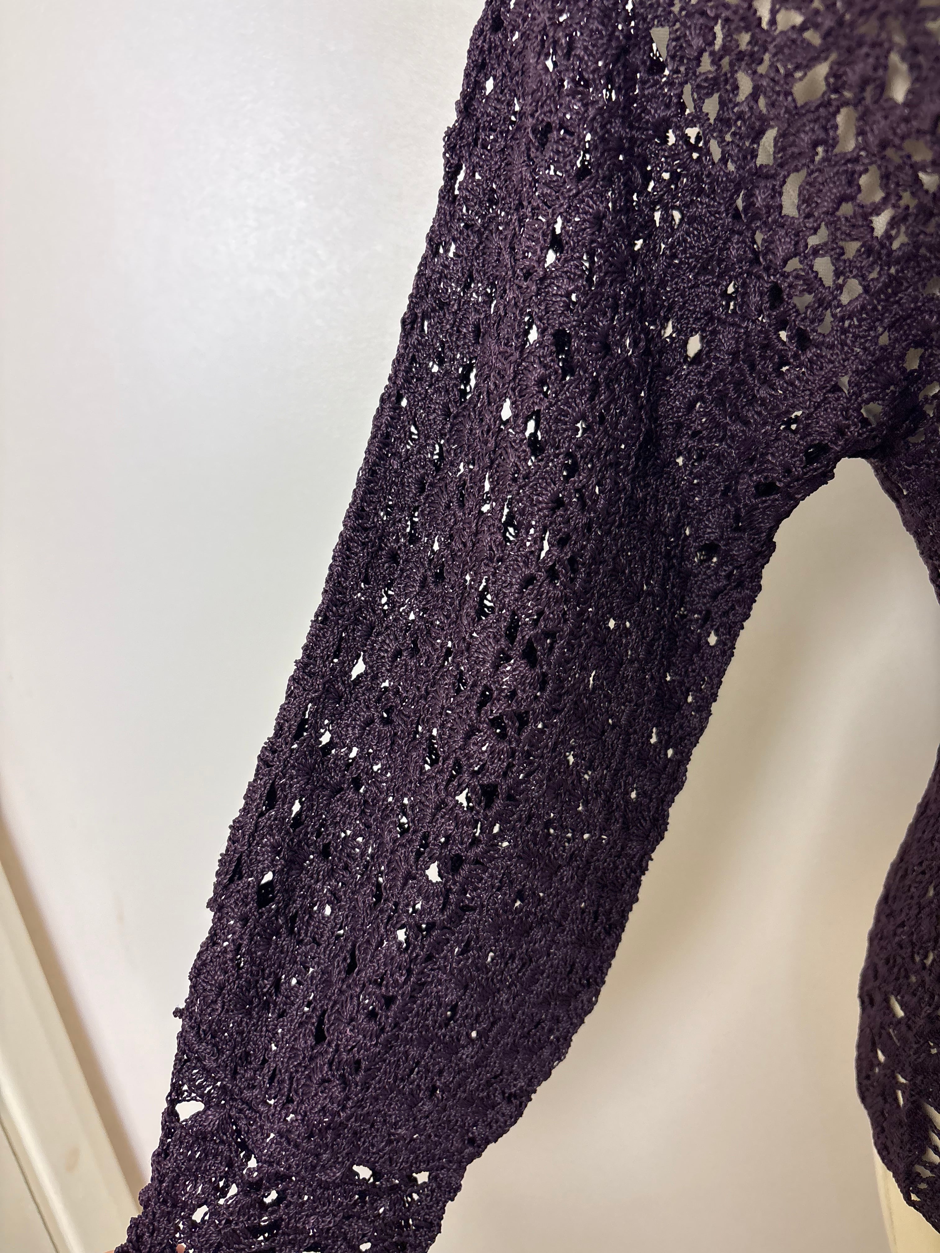 Handmade purple crochet cardigan