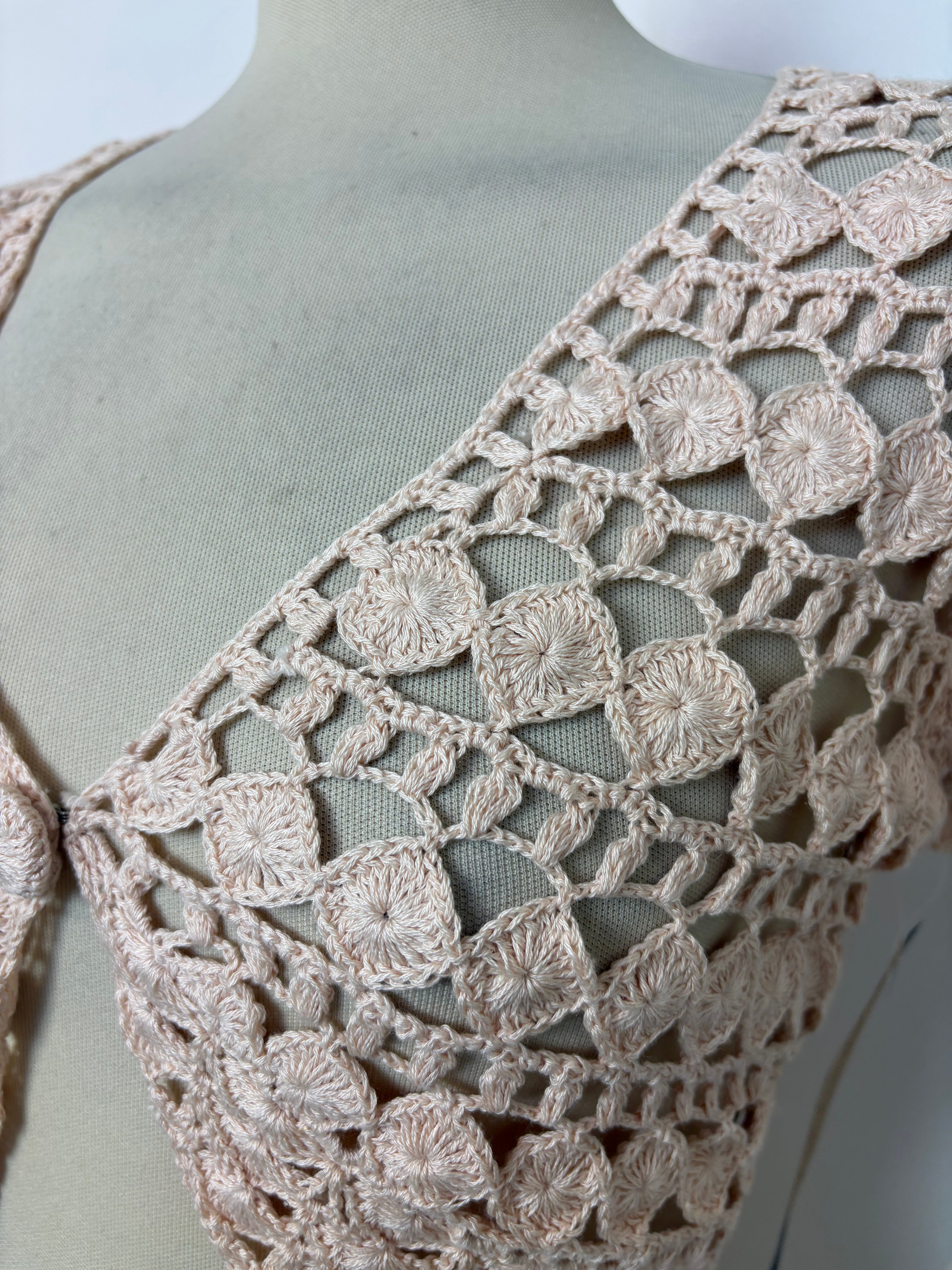 Handmade baby pink crochet bolero