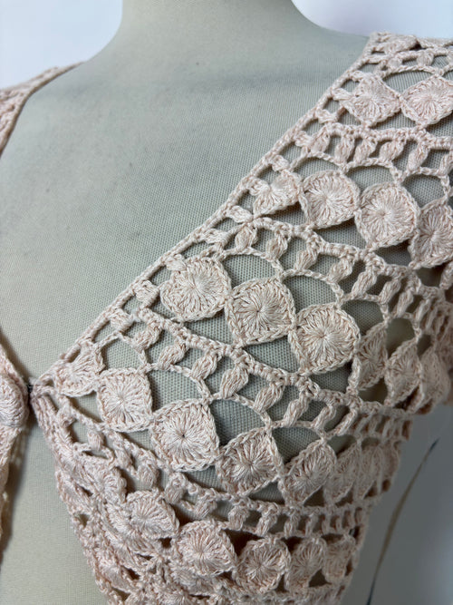 Handmade baby pink crochet bolero