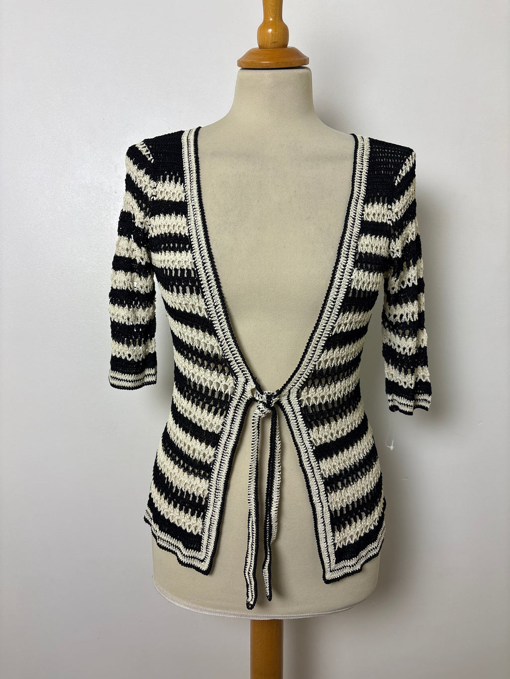 Handmade black and cream cardigan