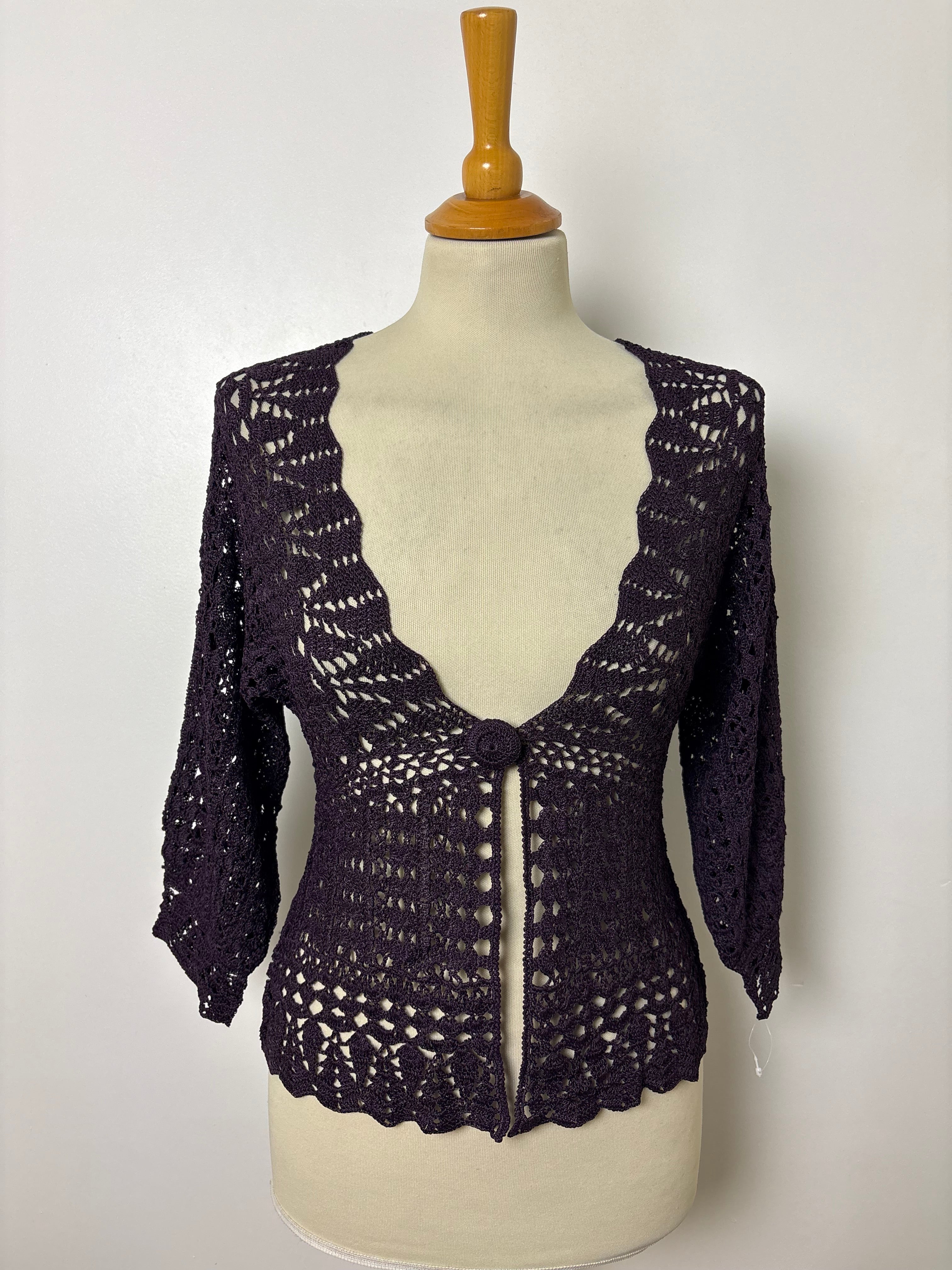 Handmade purple crochet cardigan