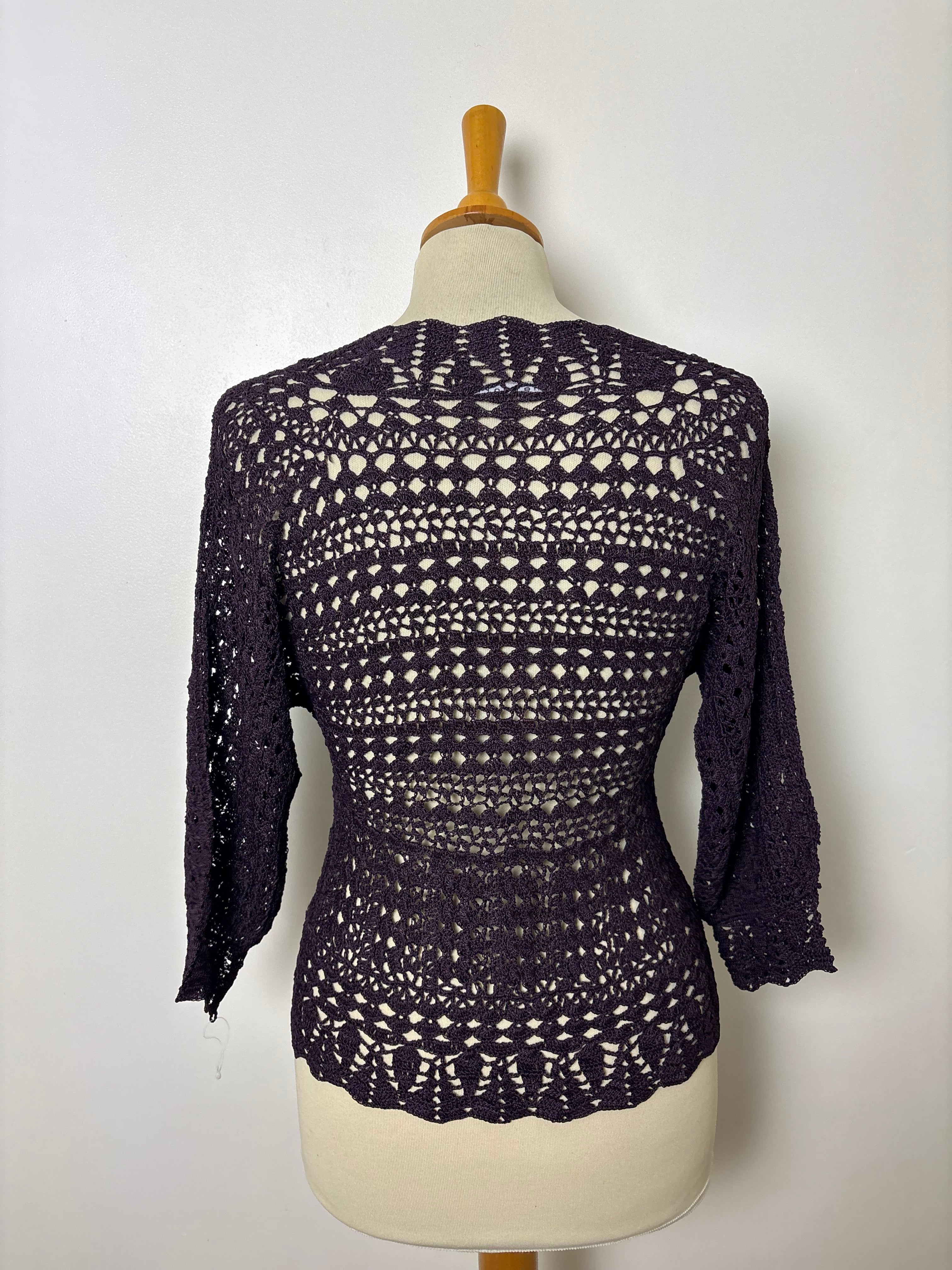 Handmade purple crochet cardigan