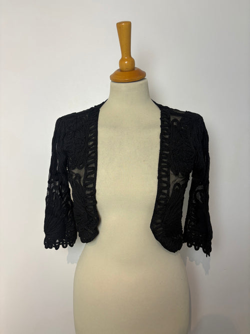 Black mesh Cornelli patterned bolero