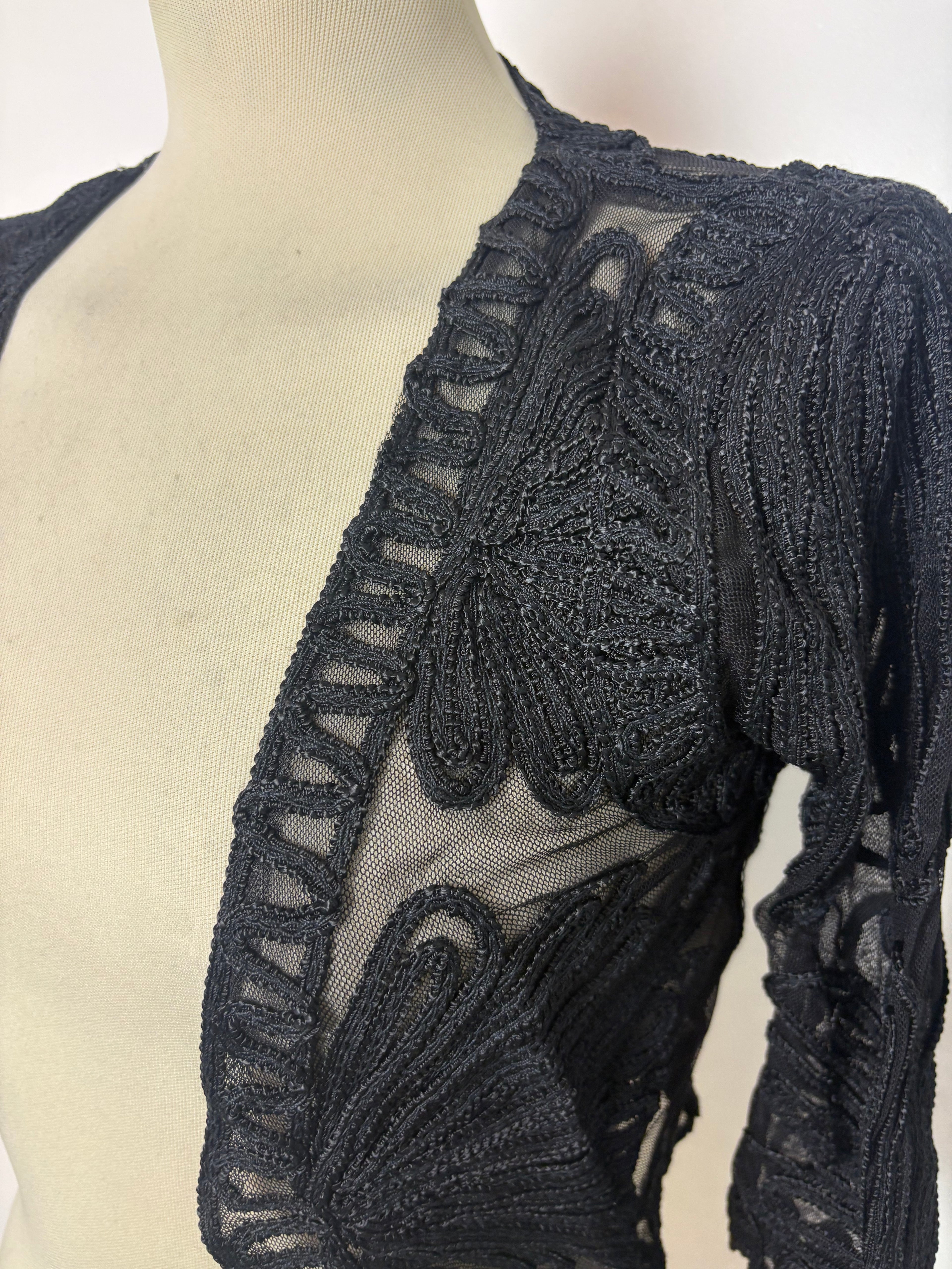 Black mesh Cornelli patterned bolero