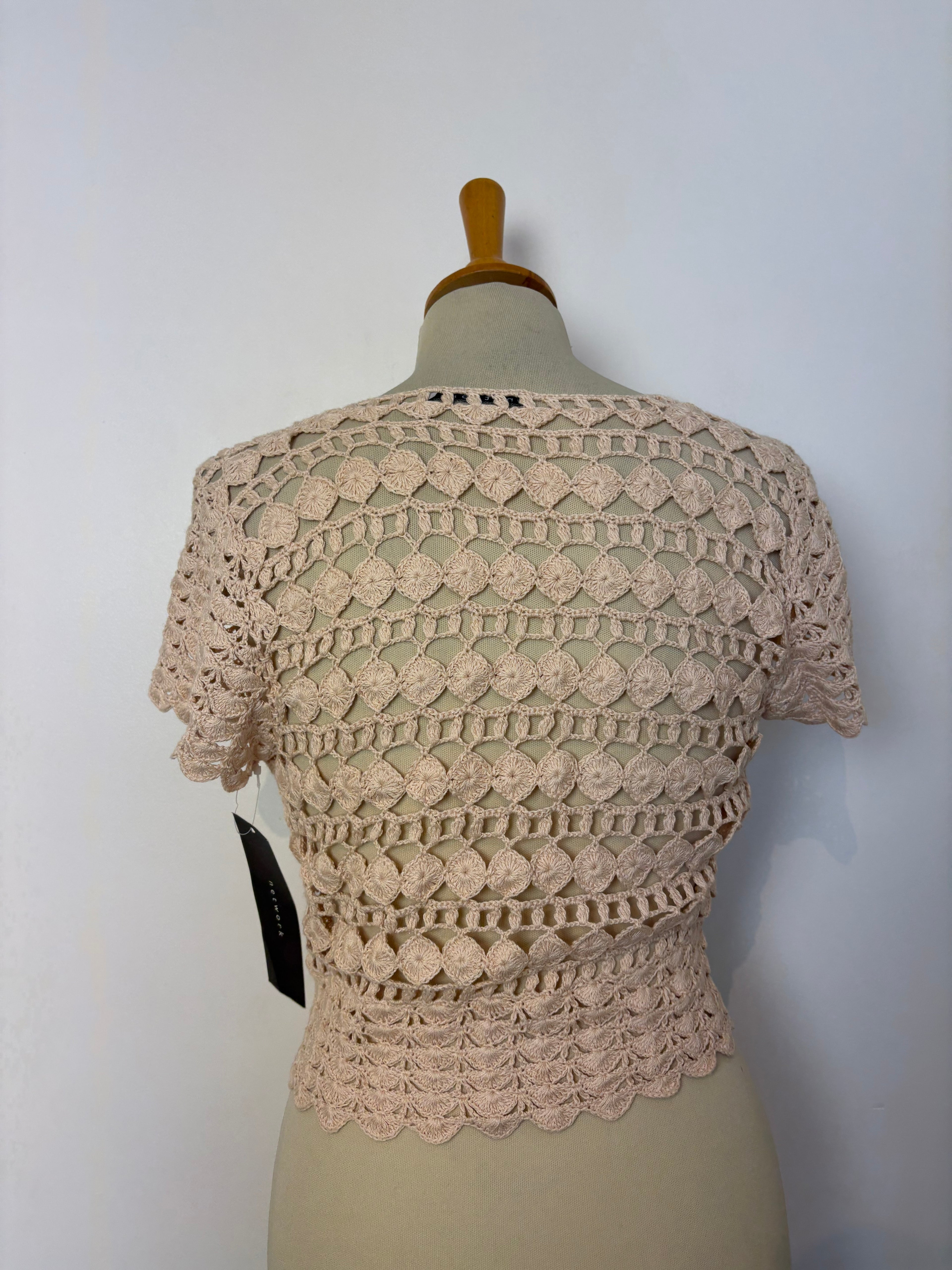 Handmade baby pink crochet bolero