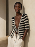 Handmade black and cream cardigan