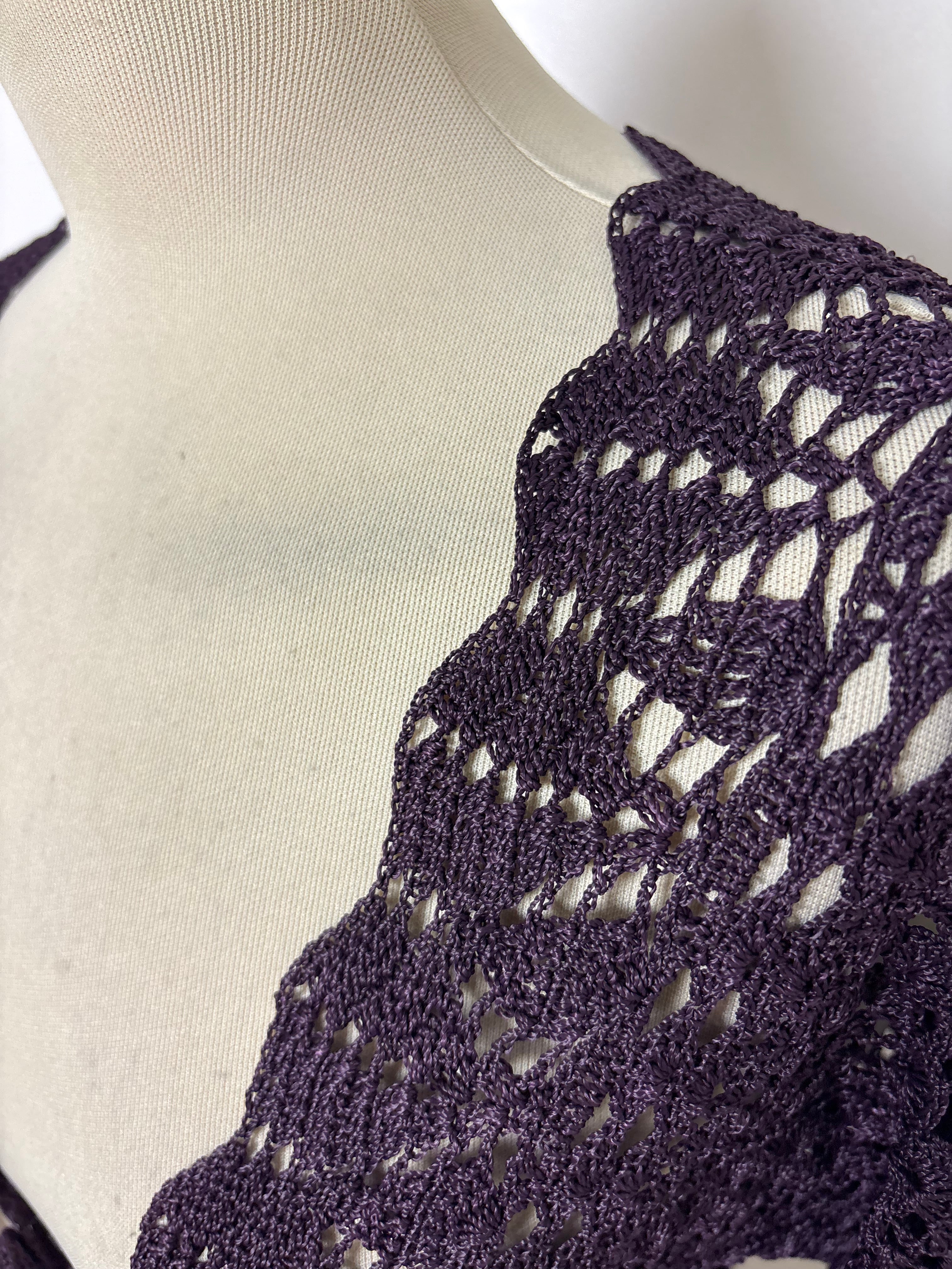 Handmade purple crochet cardigan