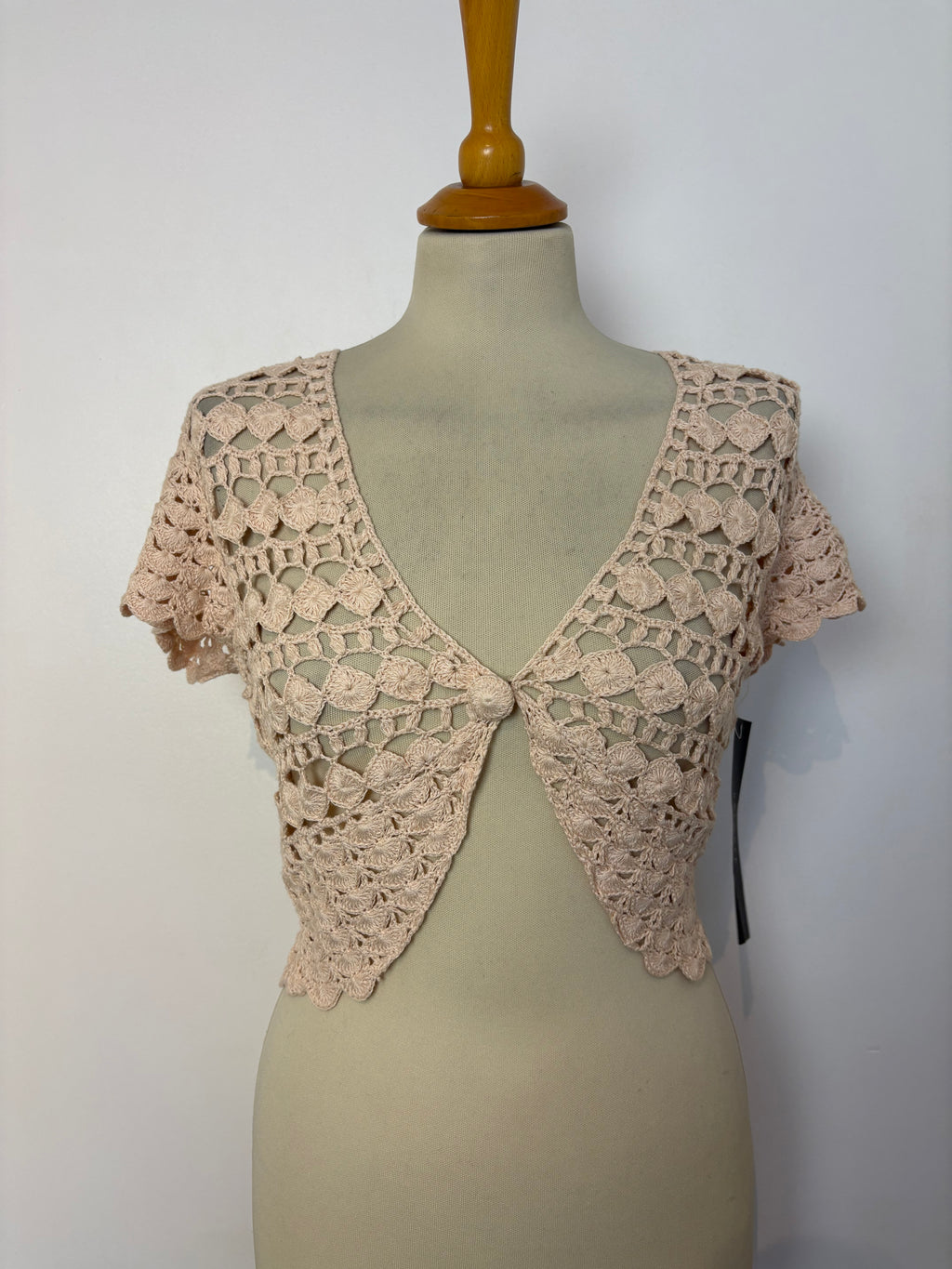 Handmade baby pink crochet bolero