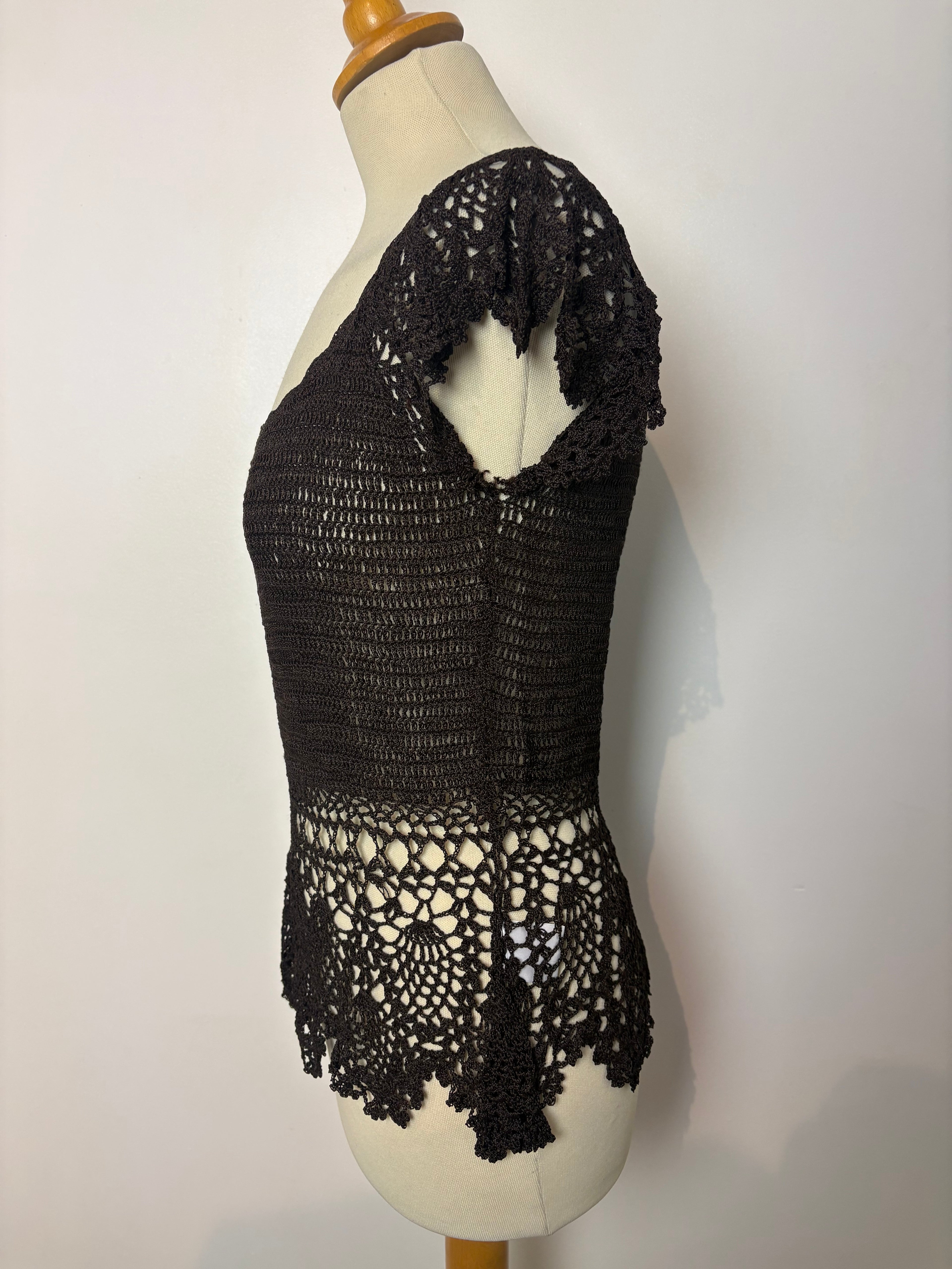 Handmade brown crochet top