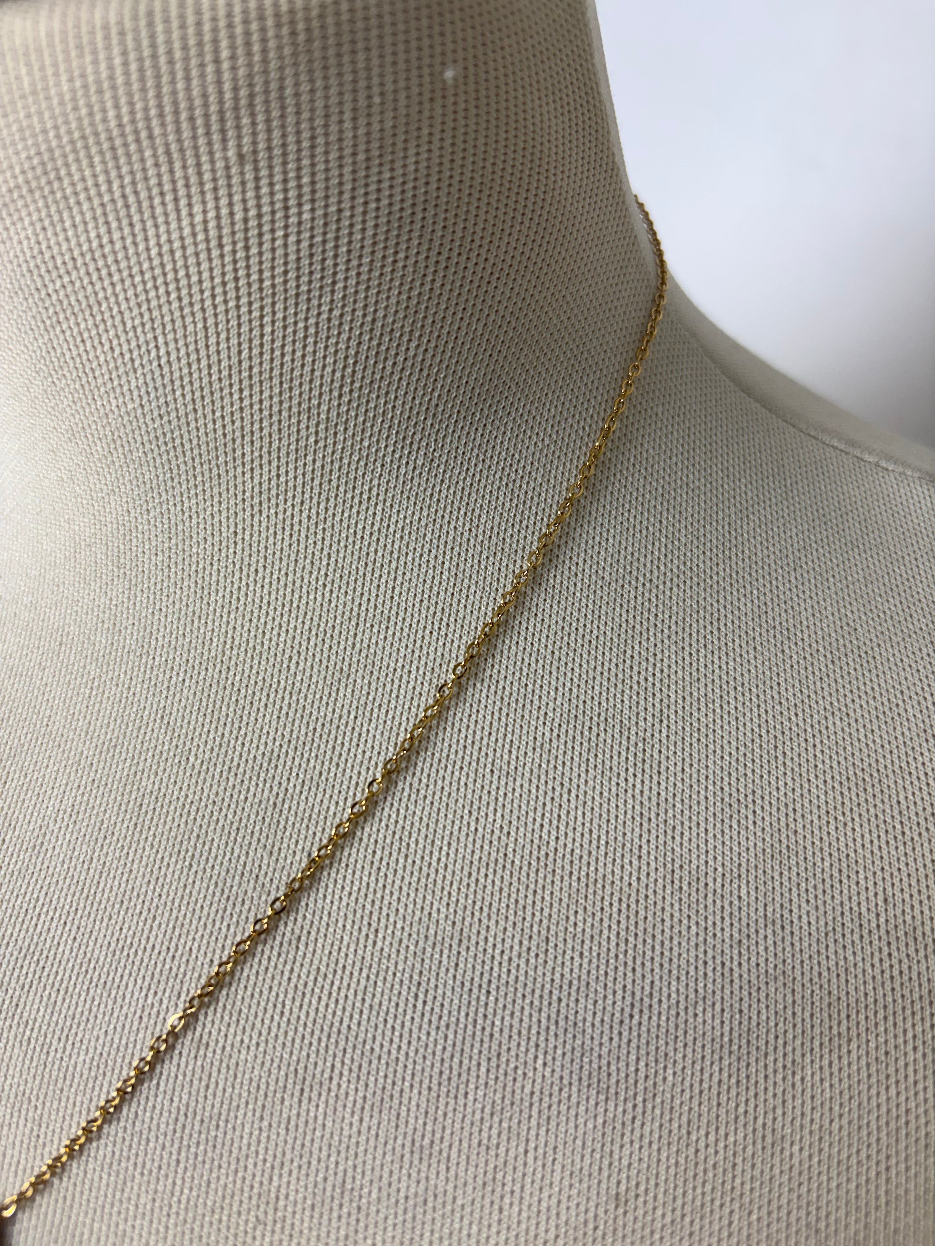 Alphabet initial gold pendant adjustable necklace