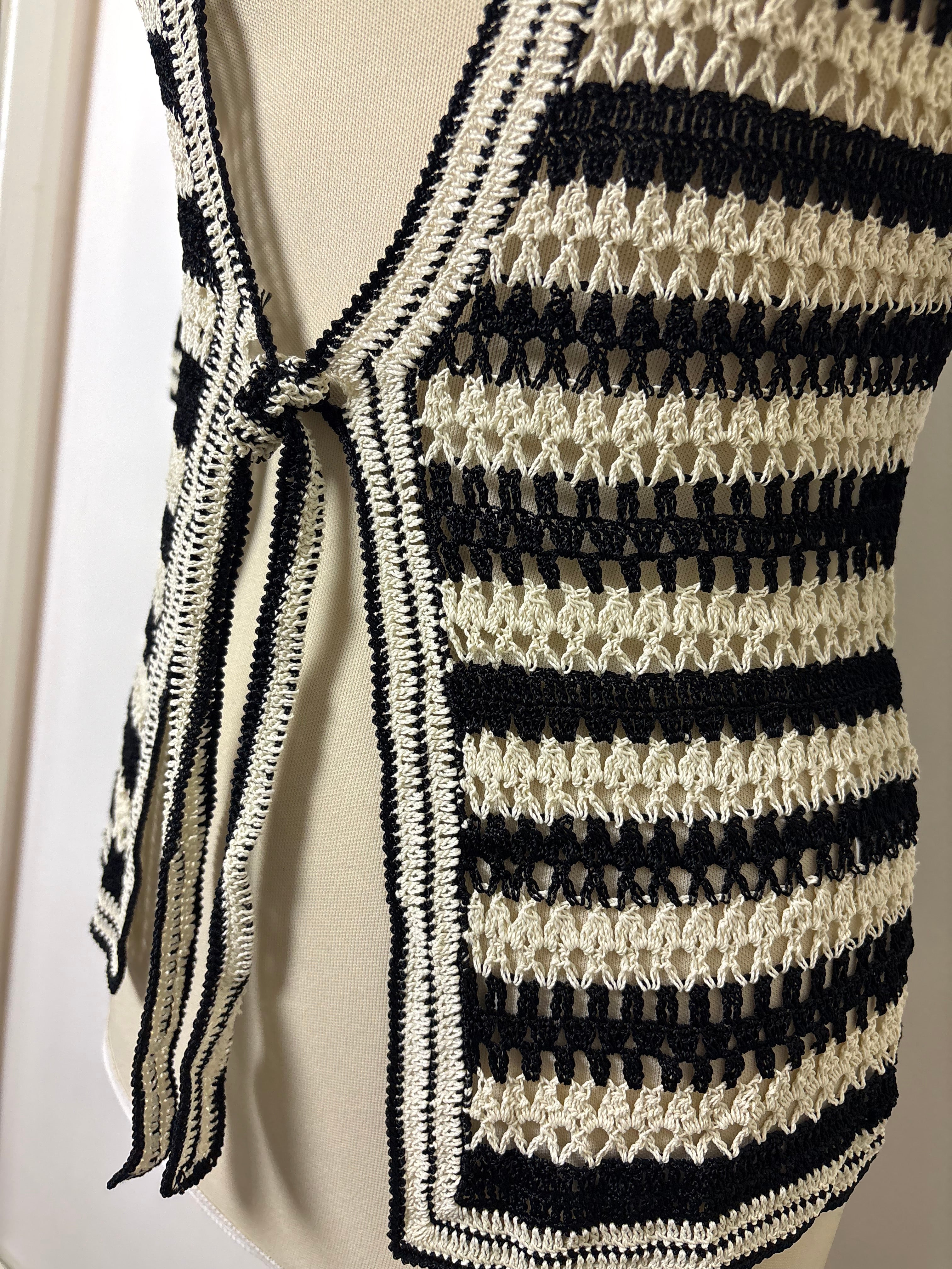 Handmade black and cream cardigan