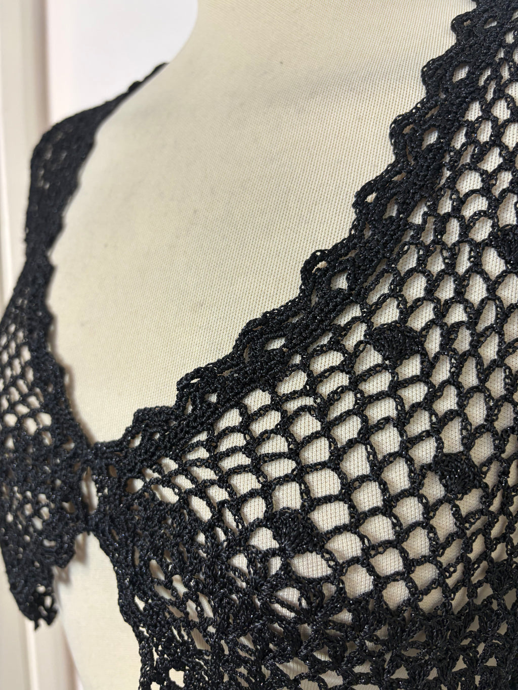 Handmade black crochet bolero