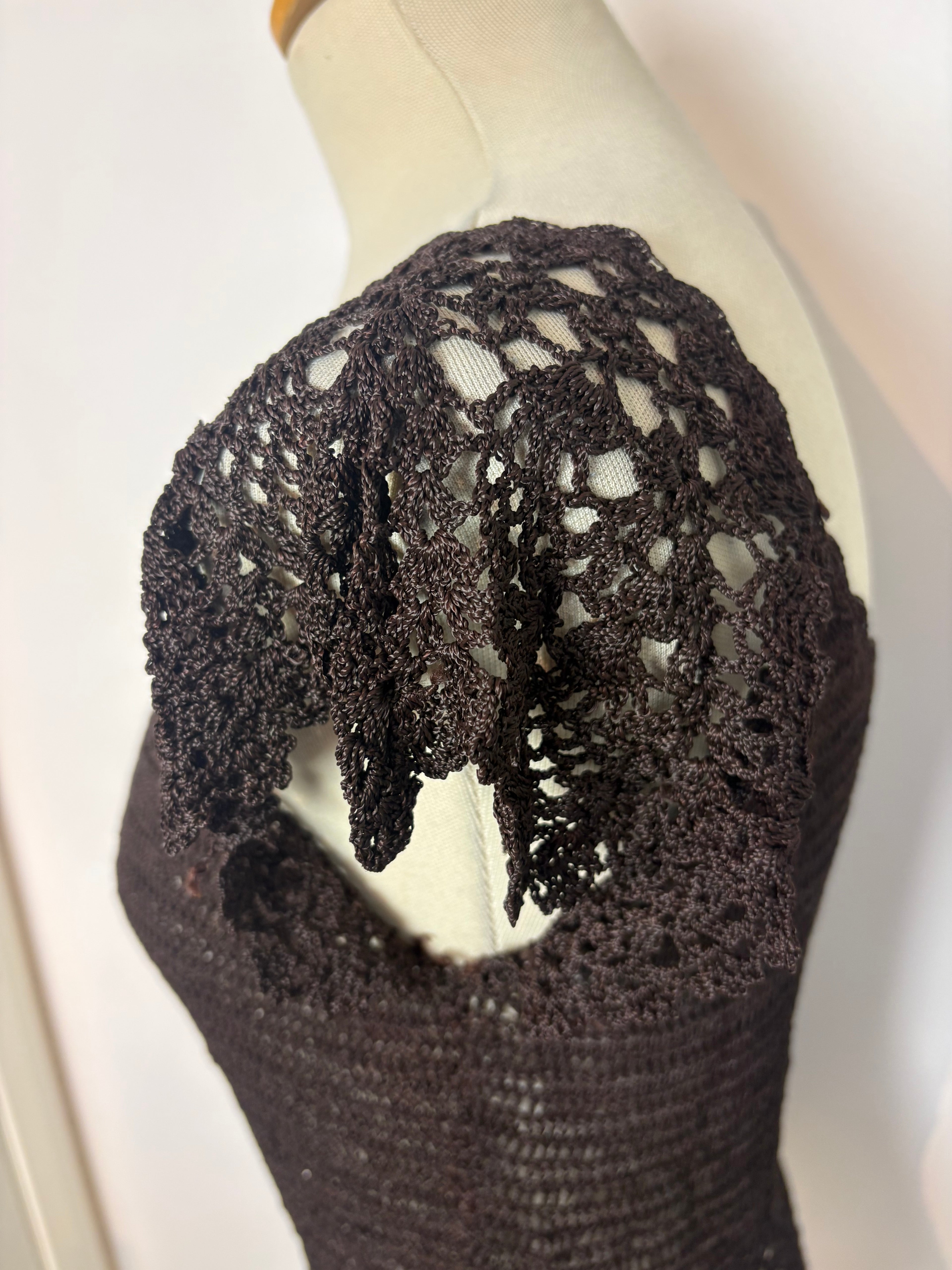 Handmade brown crochet top