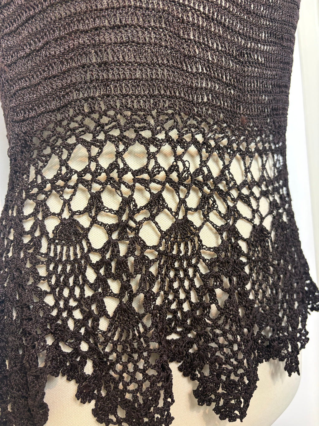 Handmade brown crochet top