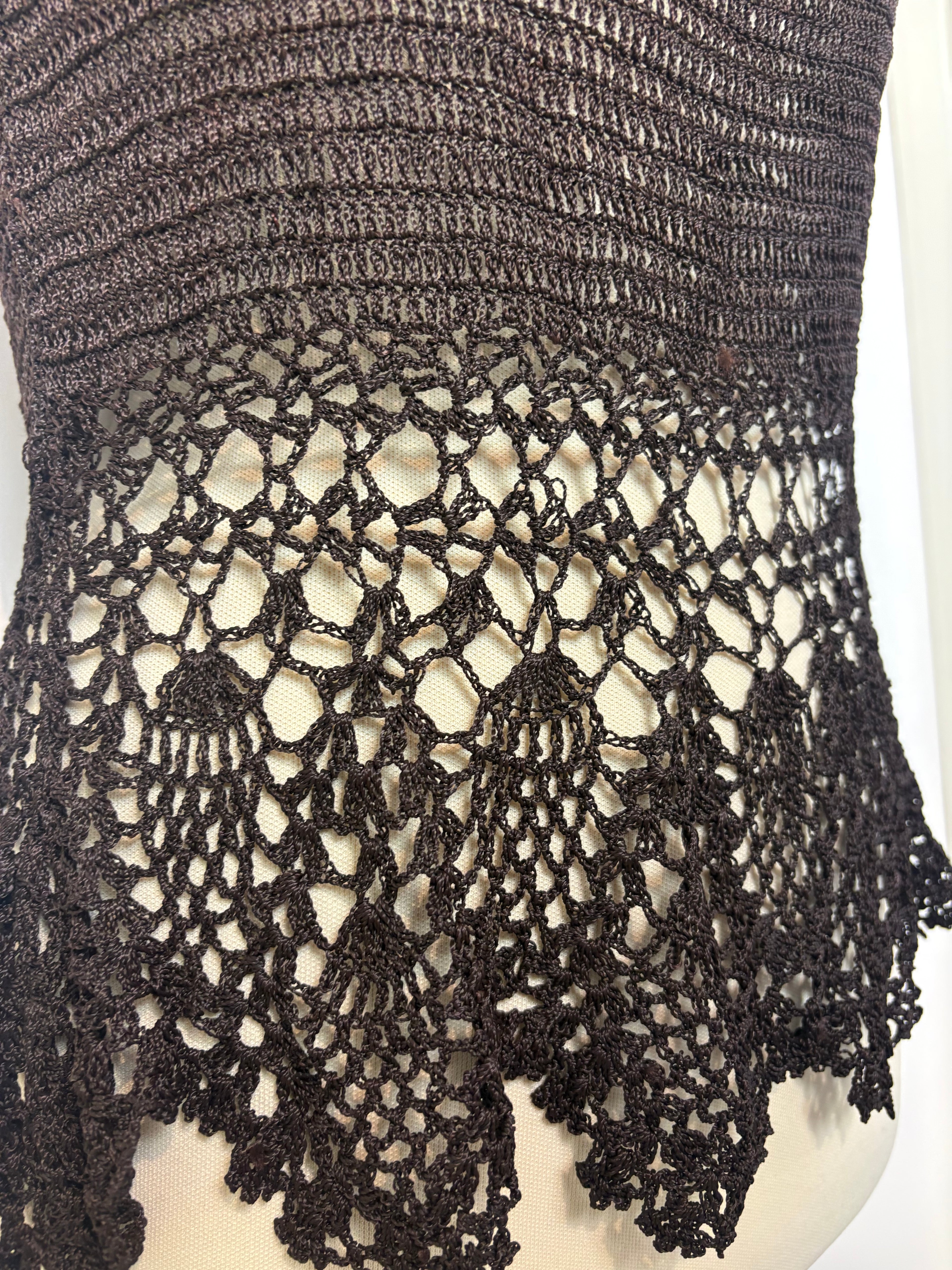 Handmade brown crochet top