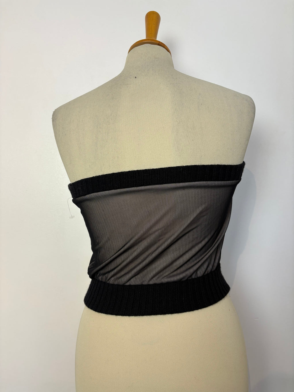Hand-embroidered flower patterned bandeau top