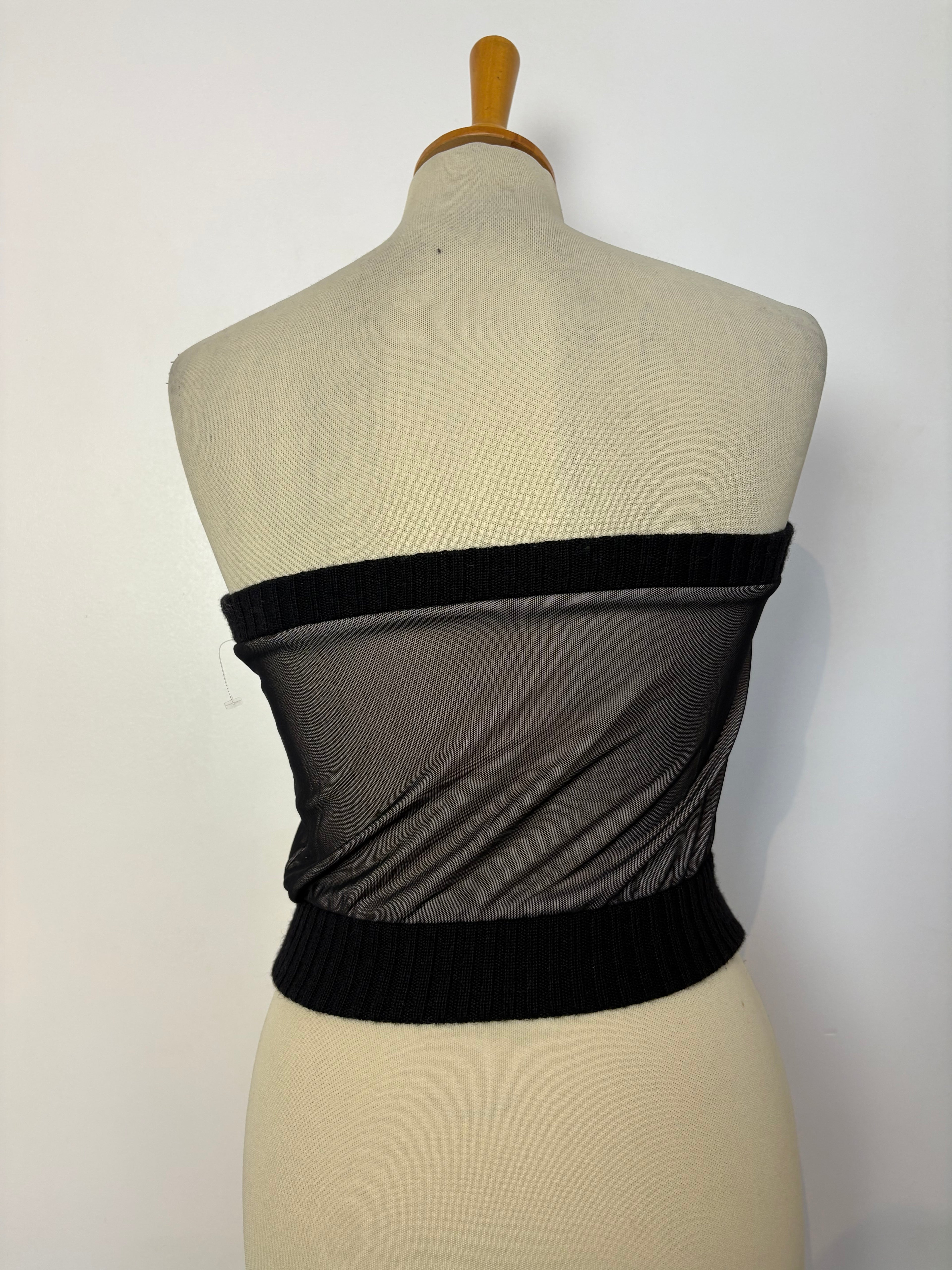Hand-embroidered flower patterned bandeau top