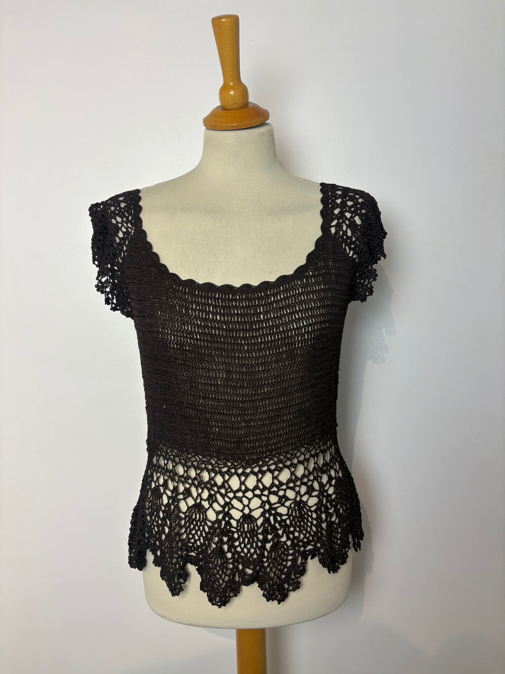 Handmade brown crochet top