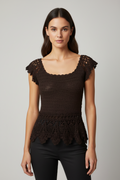 Handmade brown crochet top