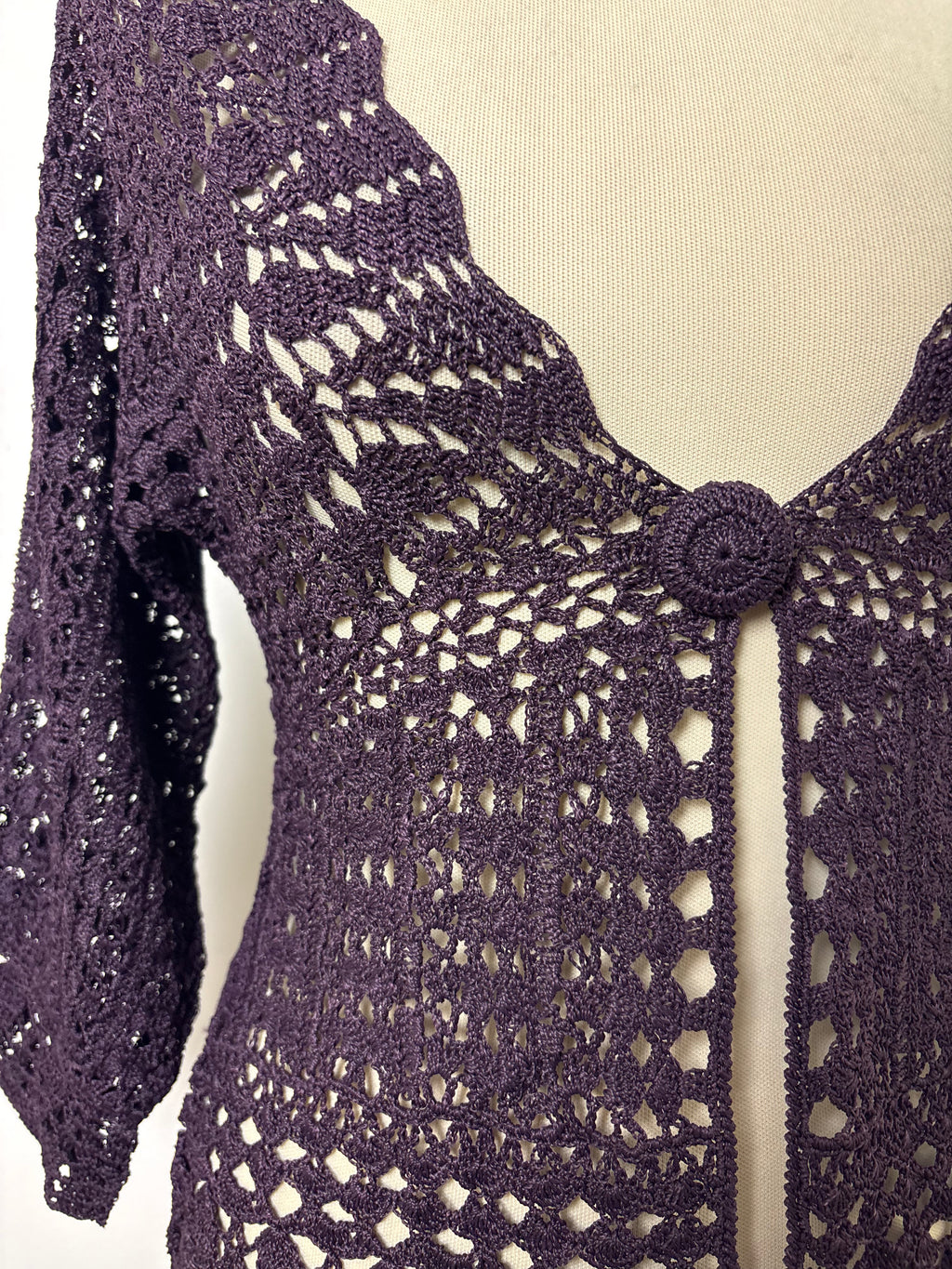 Handmade purple crochet cardigan