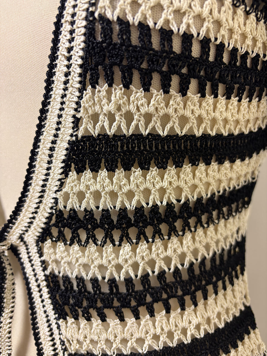 Handmade black and cream cardigan