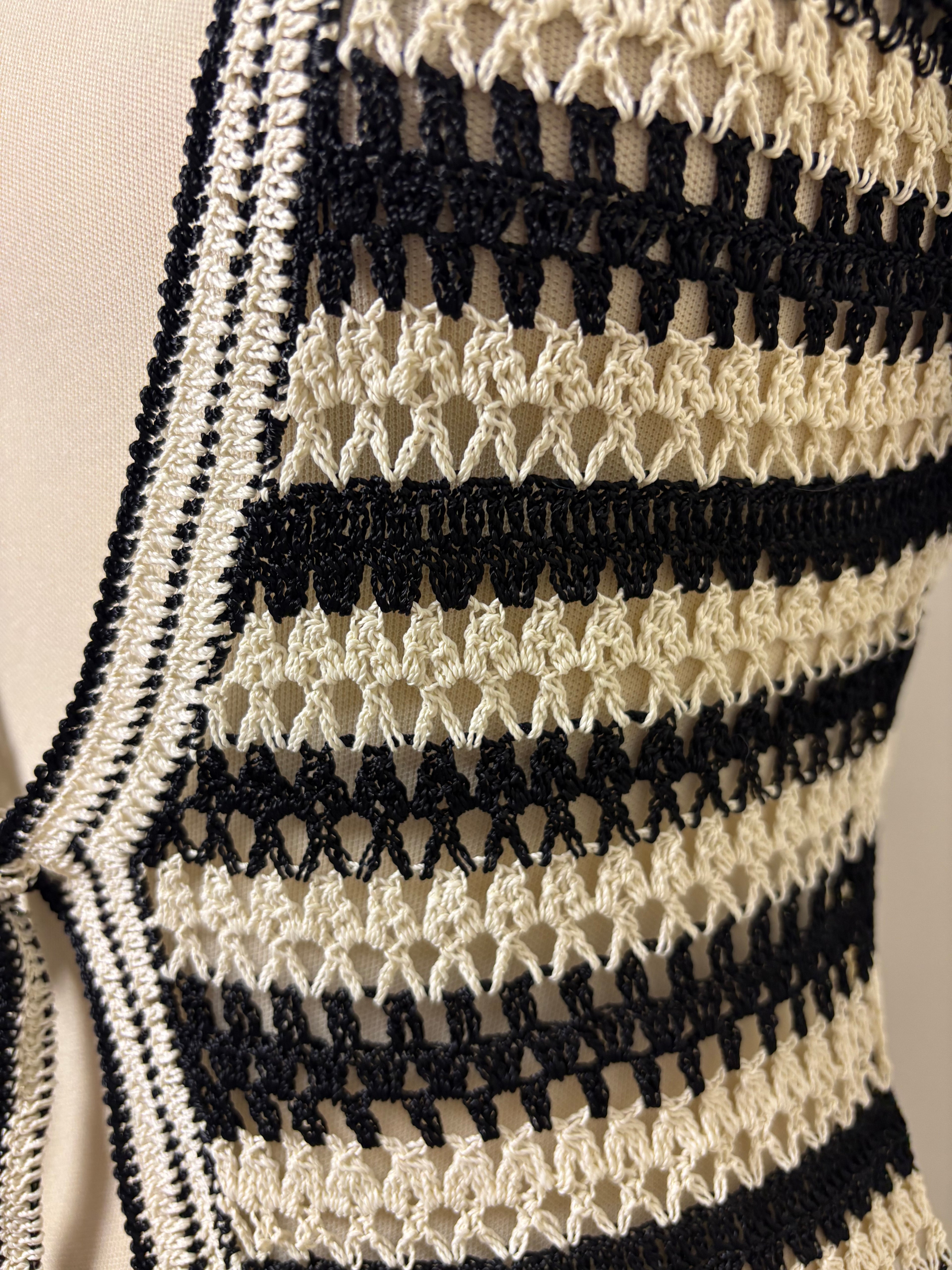 Handmade black and cream cardigan